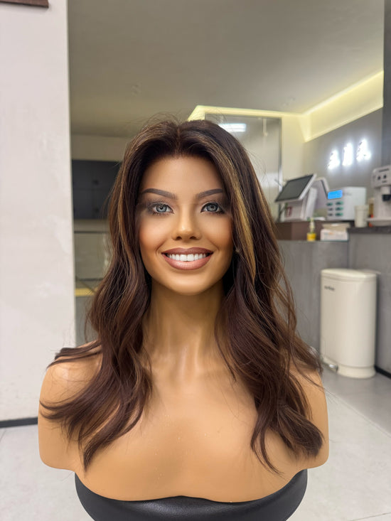 CHARLOTTE | 18” Caramel Money Piece | Glueless Mongolian Human Hair Wig CHARLOTTE | 18” Caramel Money Piece | Glueless Mongolian Human Hair Wig