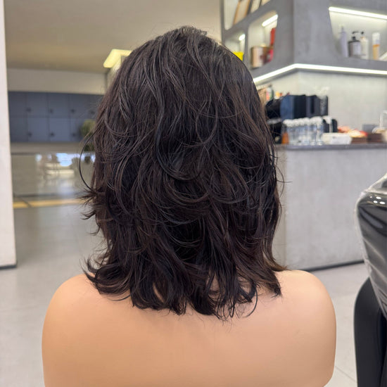 AURELIA | Curly Layered Lob Wig | 14” Darkest Brown (Level 4) AURELIA | Curly Layered Lob Wig | 14” Darkest Brown (Level 4)