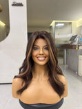 CHARLOTTE | 18” Caramel Money Piece | Glueless Mongolian Human Hair Wig