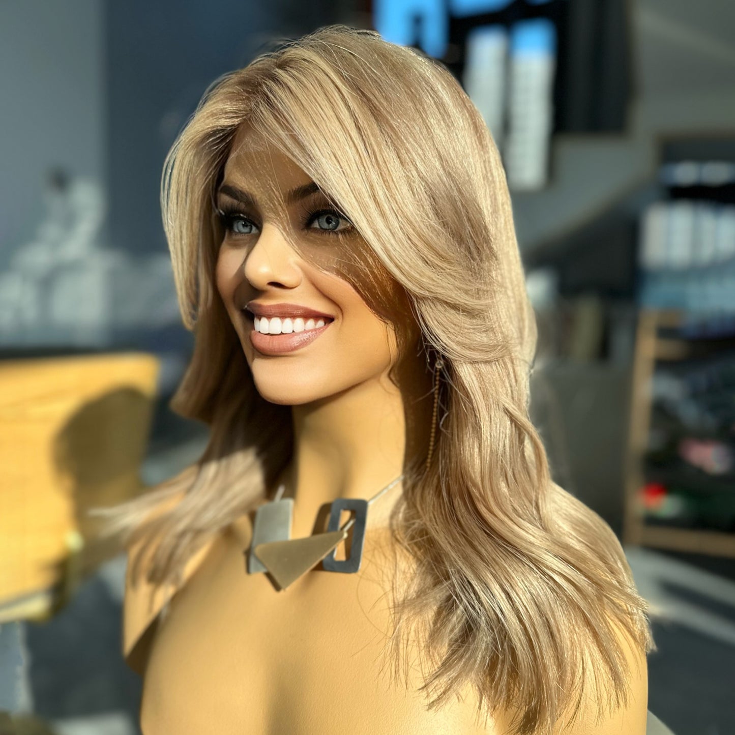 MAGGIE | Creamy Blonde Balayage with Roots (S/M) 18''