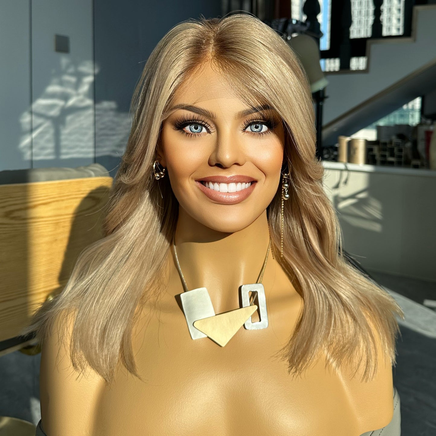 MAGGIE | Creamy Blonde Balayage with Roots (S/M) 18''