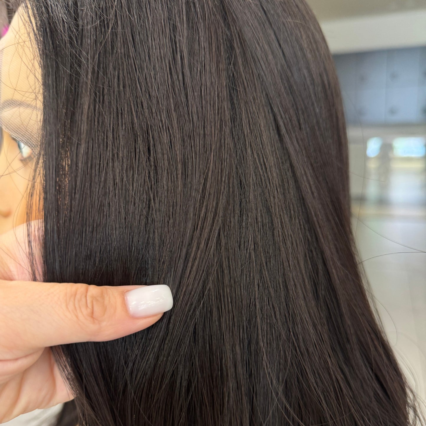 MELANIE | 26" Deep Brunette Raw Mongolian Hair Lace Wig