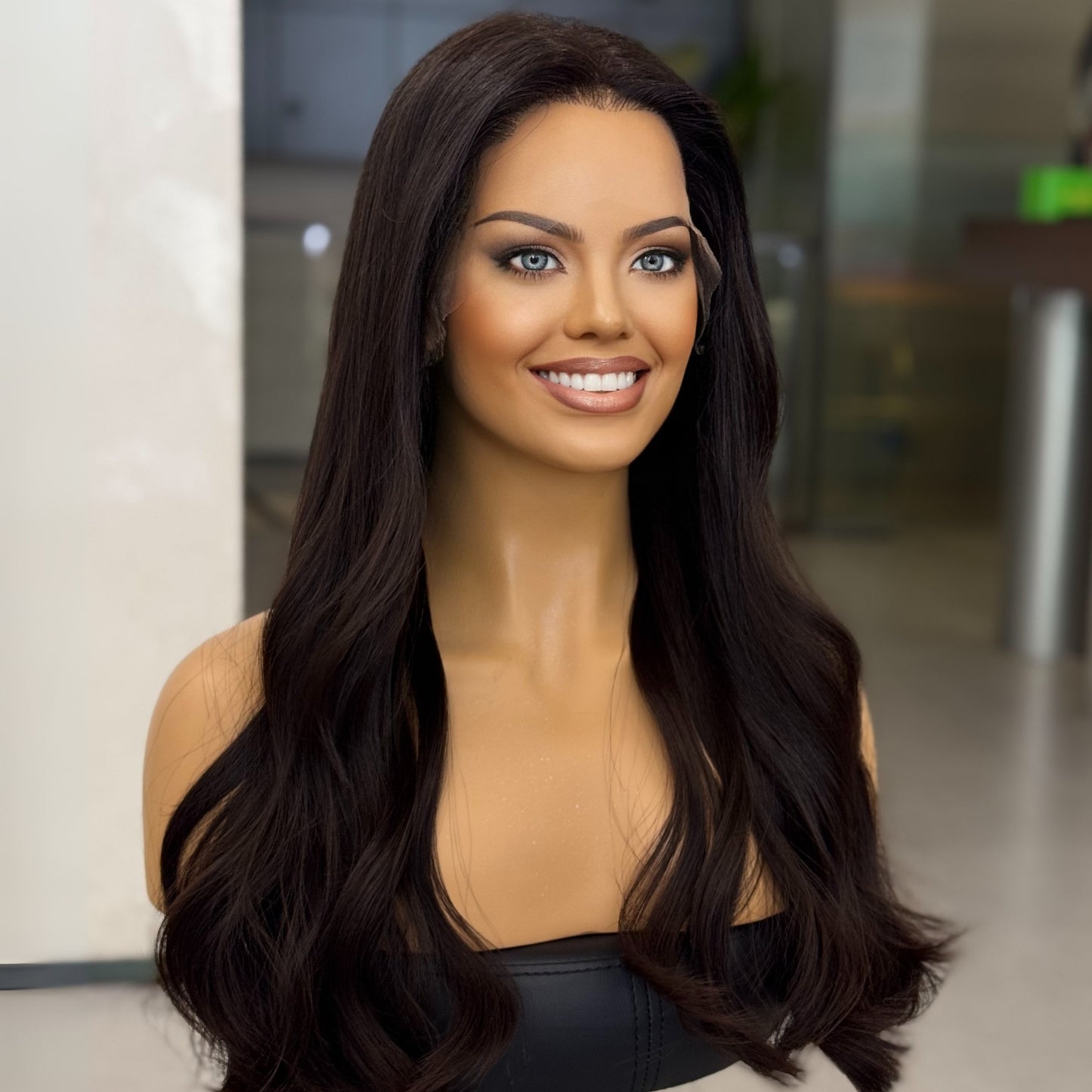 MELANIE | 26" Deep Brunette Raw Mongolian Hair Lace Wig