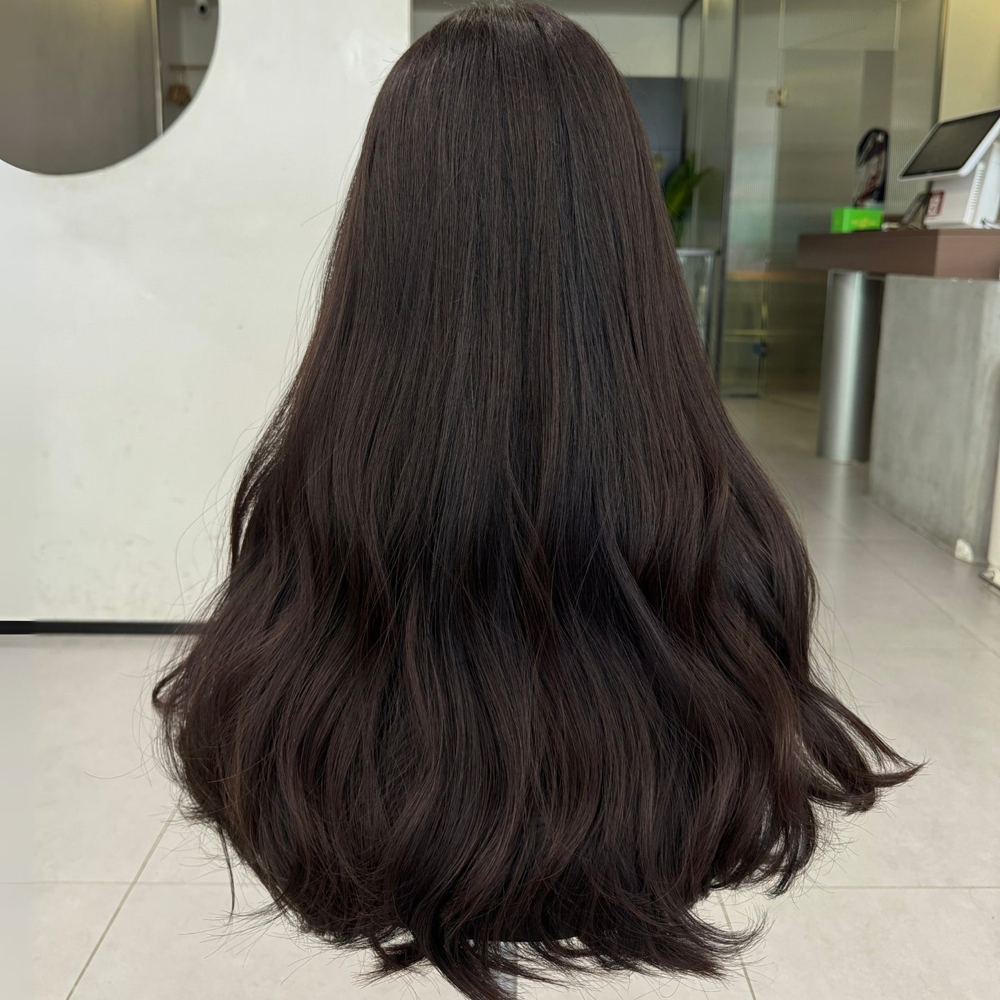 MELANIE | 26" Deep Brunette Raw Mongolian Hair Lace Wig