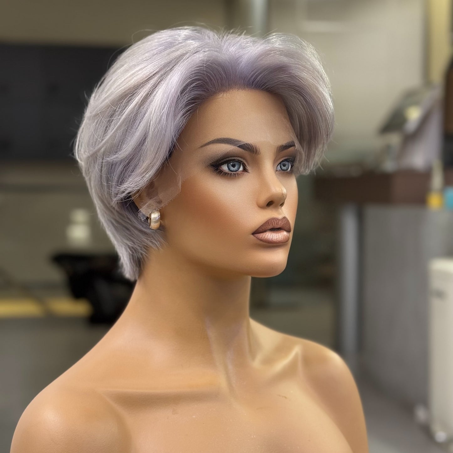 MERYL | Cool-Toned Pearl Silver Pixie with Razored Layers