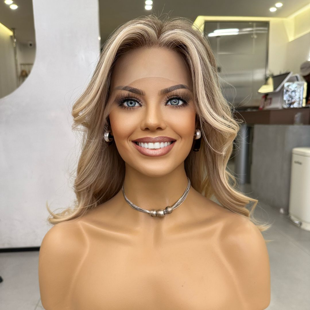 TAYLOR | Balayage rubio cremoso ombré de 40 cm