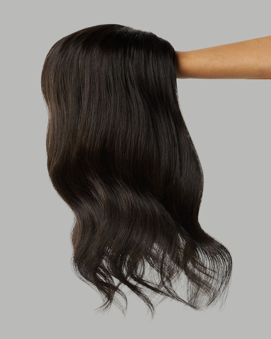 BELLA | Natural Black Silk Base Topper | 5.5" x 6.5"|16”