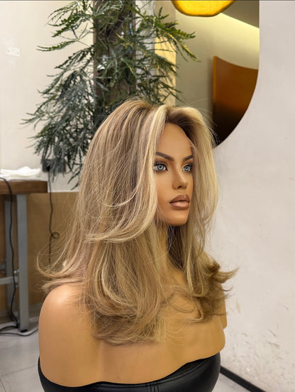 LAYLA | Sandy Blonde Balayage | Lace Top Wig