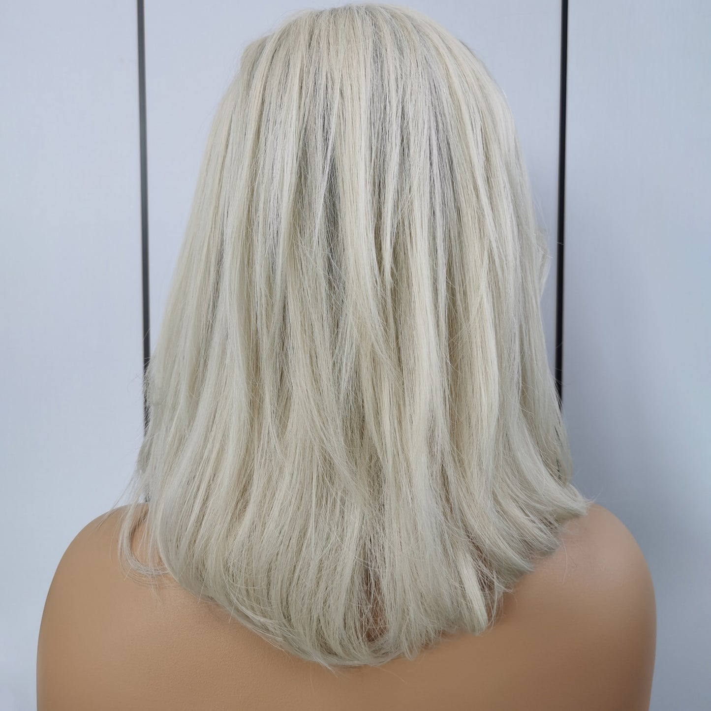 CAMILA-Icy Blonde balayage with Brown Root