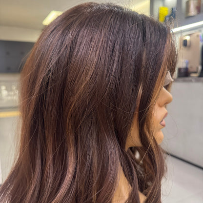 CHARLOTTE | 18” Caramel Money Piece | Glueless Mongolian Human Hair Wig