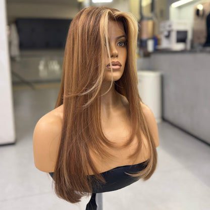 ELLE | Signature Wig – Caramel Blonde Balayage with Silk Liner Top