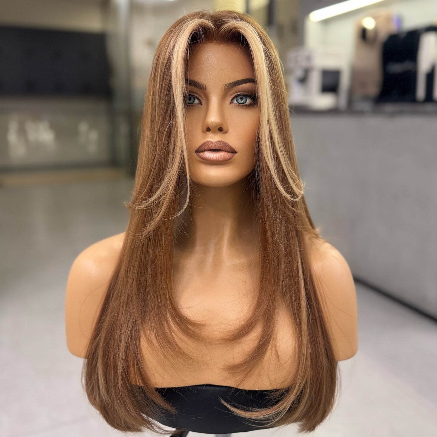 ELLE | Signature Wig – Caramel Blonde Balayage with Silk Liner Top