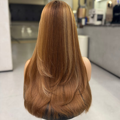 ELLE | Signature Wig – Caramel Blonde Balayage with Silk Liner Top