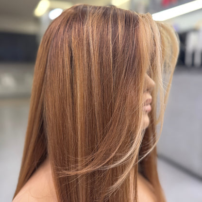 ELLE | Signature Wig – Caramel Blonde Balayage with Silk Liner Top