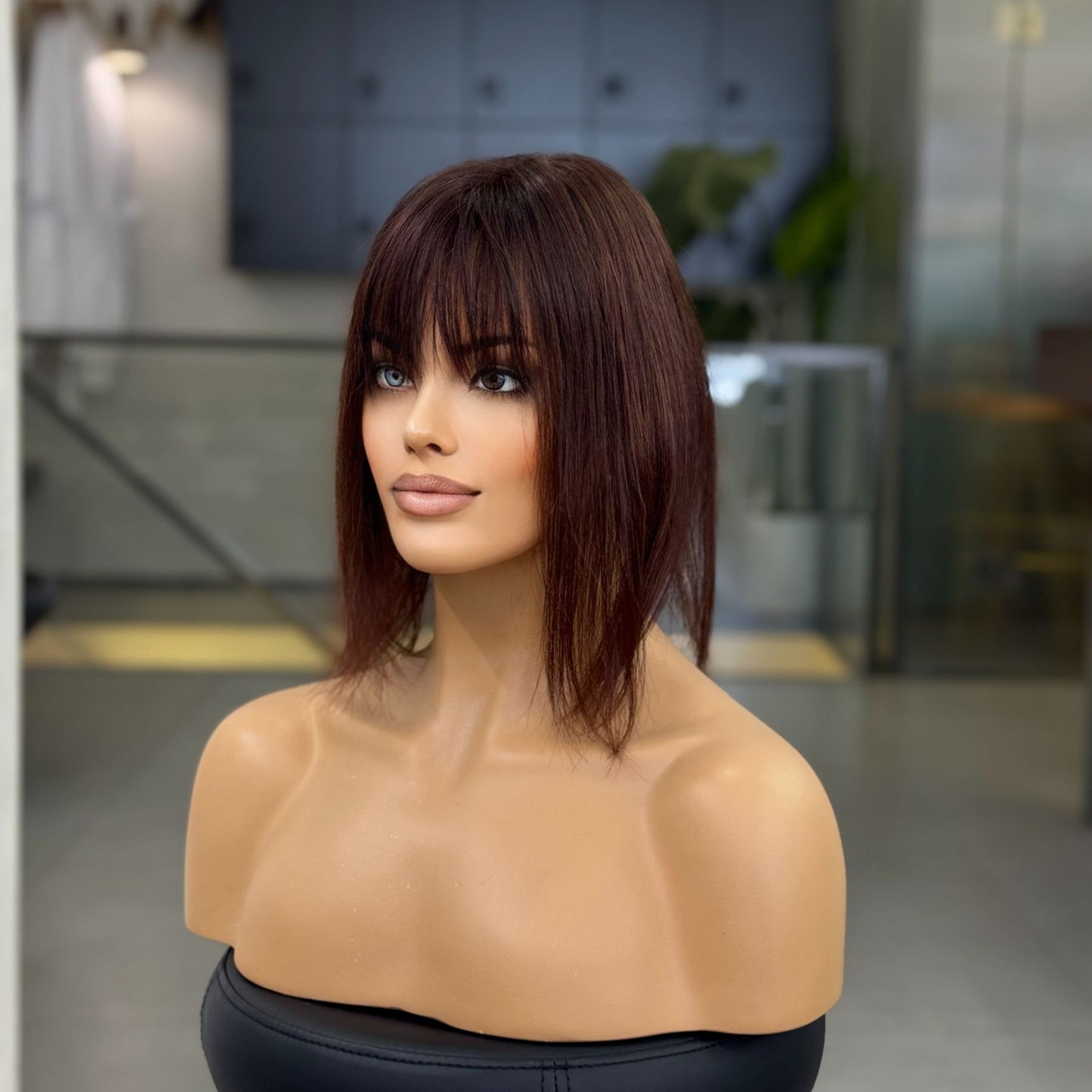 Elena | Topper-Hand-Tied Monofilament Base | Classic Auburn | 3"x6" | 14" | Light Volume