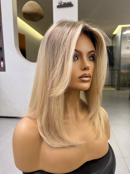 KRISS | Honey Cream Blonde with Natural Root | Signature Wig