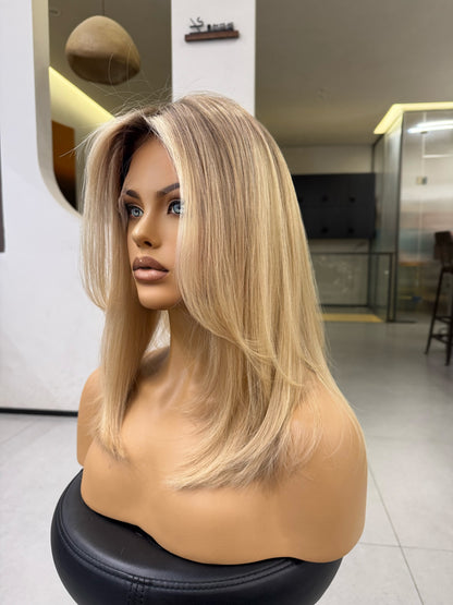 KRISS | Honey Cream Blonde with Natural Root | Signature Wig