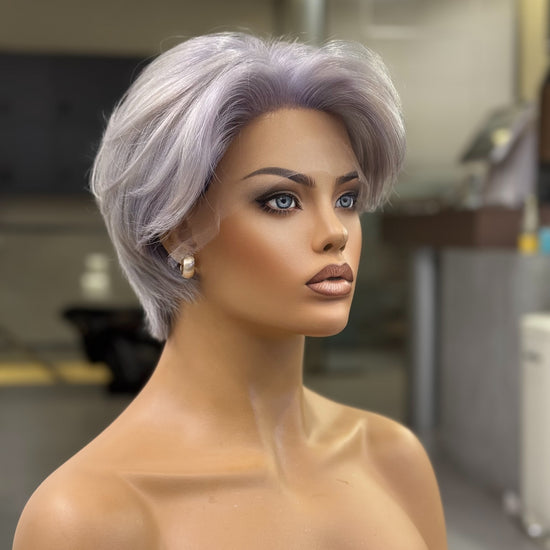 MERYL – Cool-Toned Pearl Silver Pixie with Razored Layers