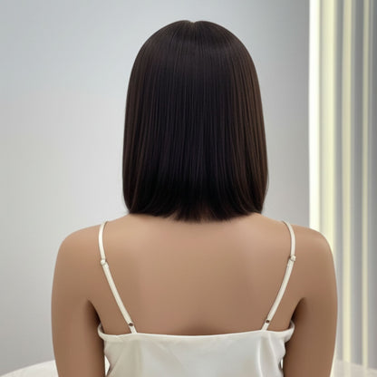 ADRIANA | Deep Mocha Blunt Bob | 13×6 HD Swiss Lace — Fine-Denier Mongolian