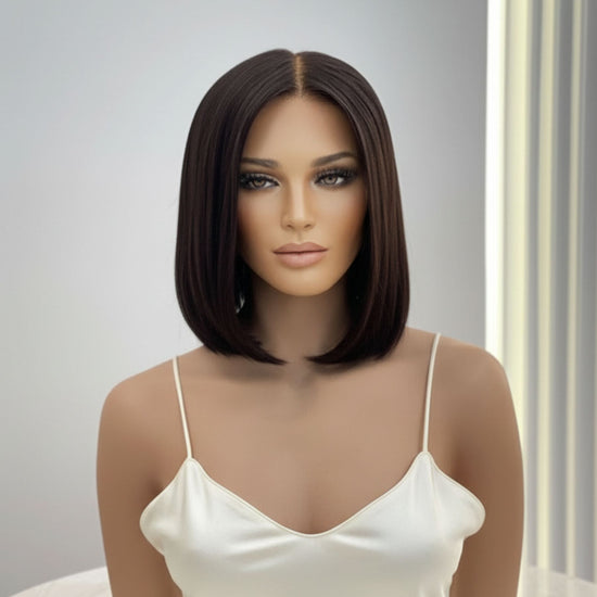 ADRIANA | Deep Mocha Blunt Bob | 13×6 HD Swiss Lace — Fine-Denier Mongolian