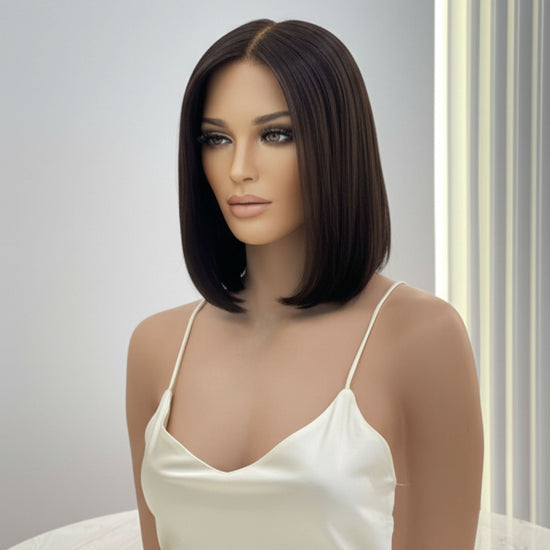 ADRIANA | Deep Mocha Blunt Bob | 13×6 HD Swiss Lace — Fine-Denier Mongolian